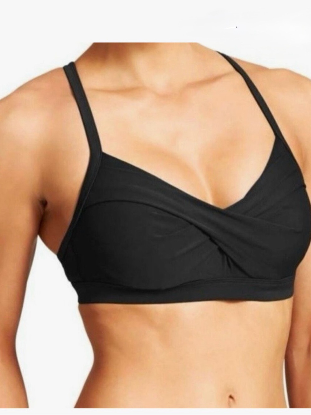 Athleta‎ Womens 38 D/DD Black Twister Bikini Top.
